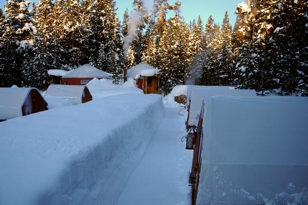 The Yurt Camp and some of the sleeping huts