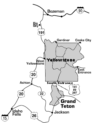 Roads Leading to Yellowstone National Park