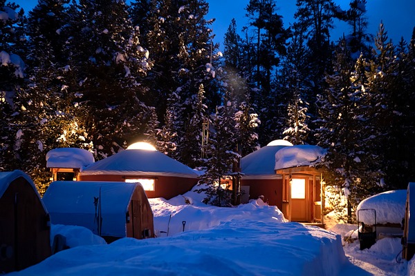 Skier's Camp in the evening